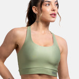 Top Nadador Estampa Lisa Verde Musgo