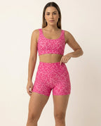 Conjunto Academia Fitness Short e Top Cintura Alta Moda
