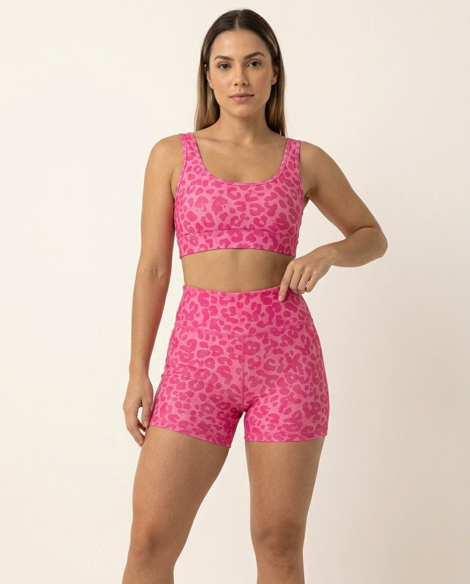 Conjunto Academia Fitness Short e Top Cintura Alta Moda