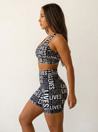 (PAGUE 1 LEVE 2) Roupa De Academia Fit Shortinho Mais Toper Estampado