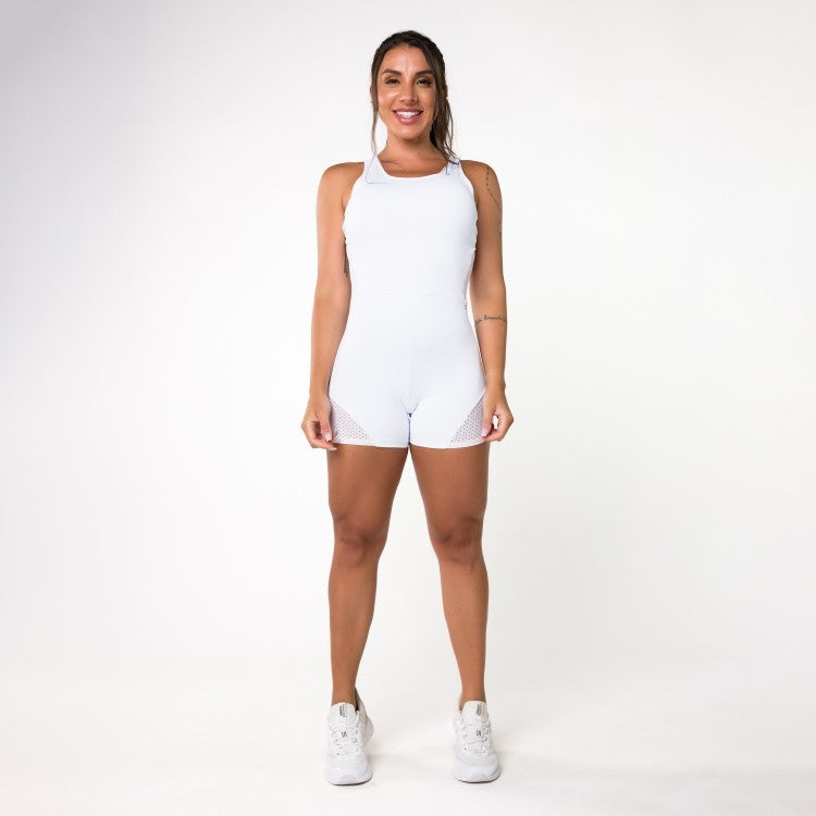 Macaquinho Branco Mesh