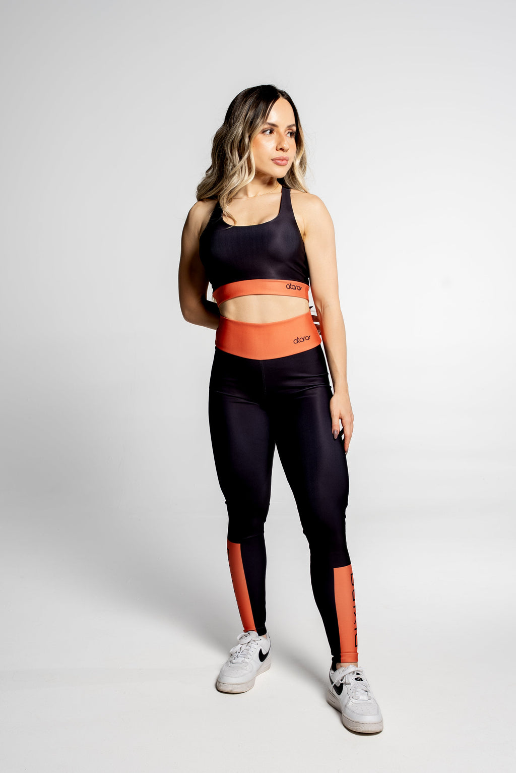 Top Nadador Color Block Orange